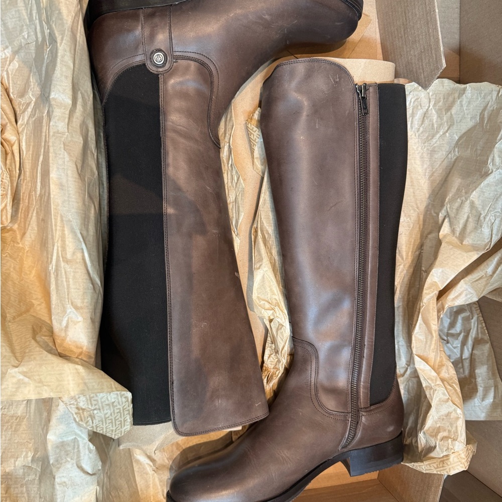 Frye Dark Brown Leather Riding Boots